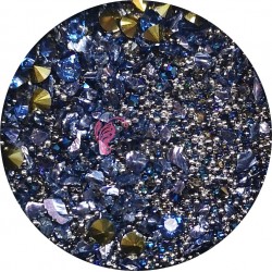Perlute caviar CAV040 Silver Blue cu strasuri si decor metal